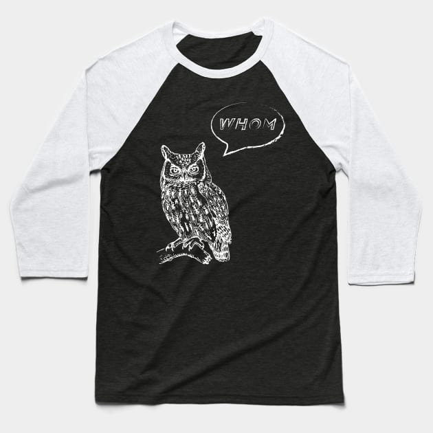 An Owl's Whom Baseball T-Shirt by andsteven
